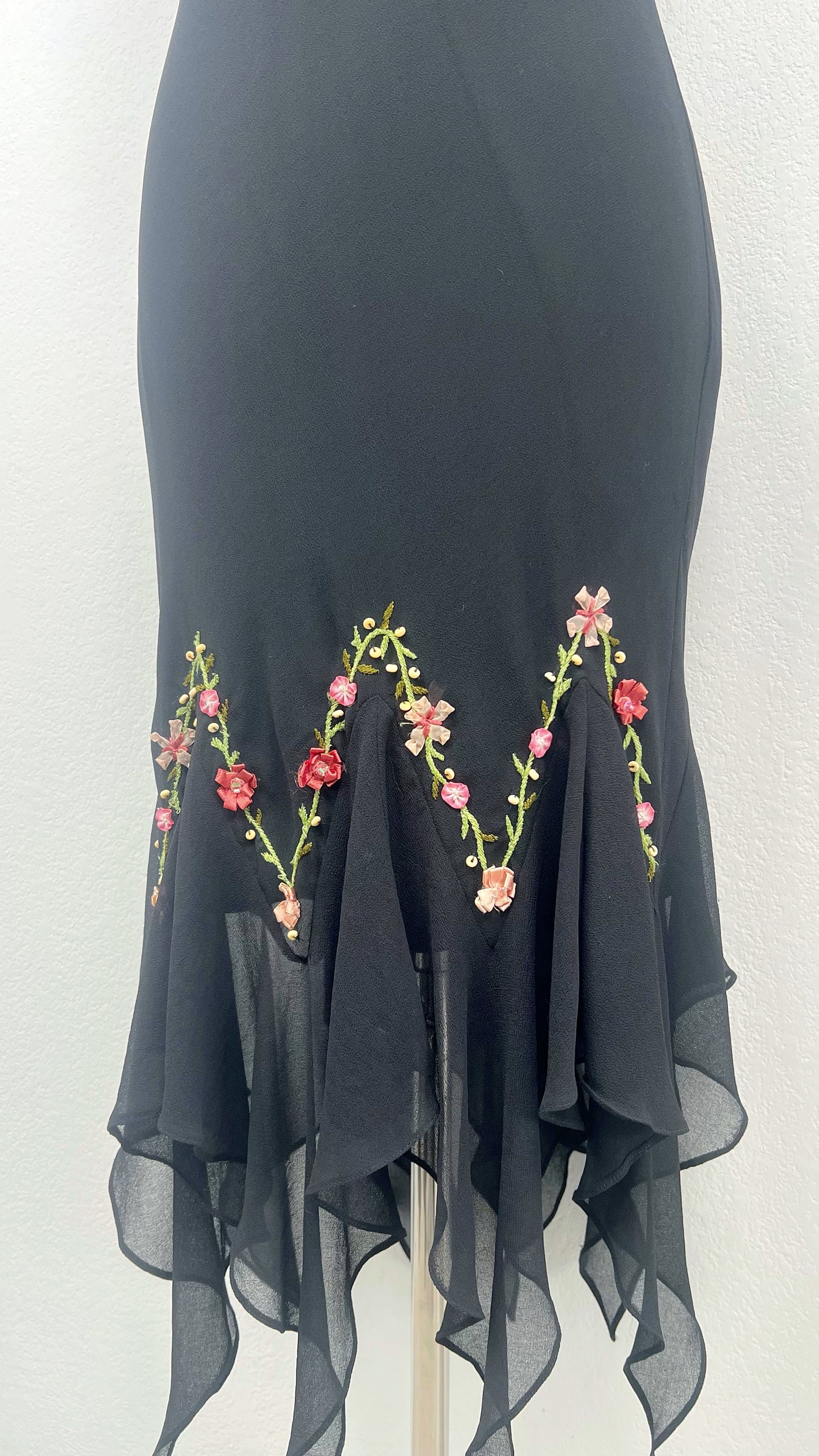 Midnight Rose Silk Dress