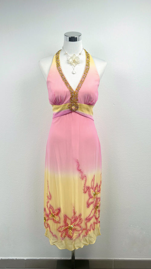 Sunset Sorbet Silk Dress