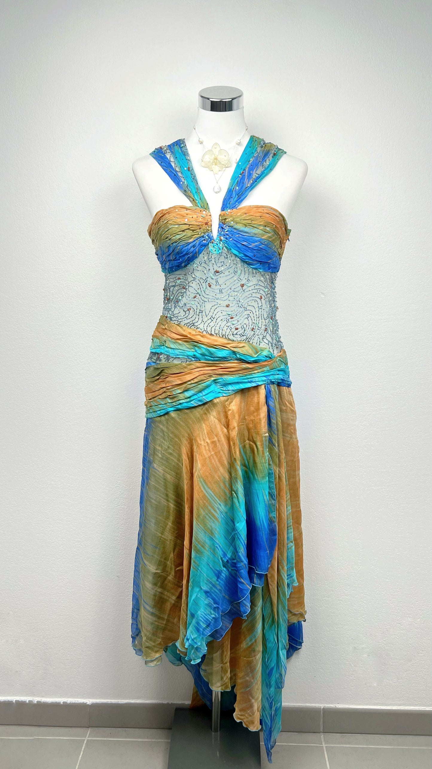 Ocean Mirage Silk Gown