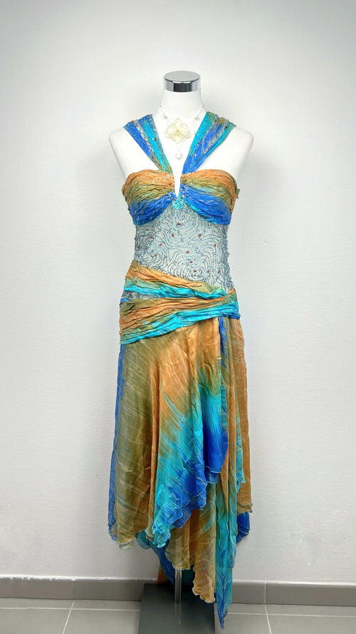 Ocean Mirage Silk Gown