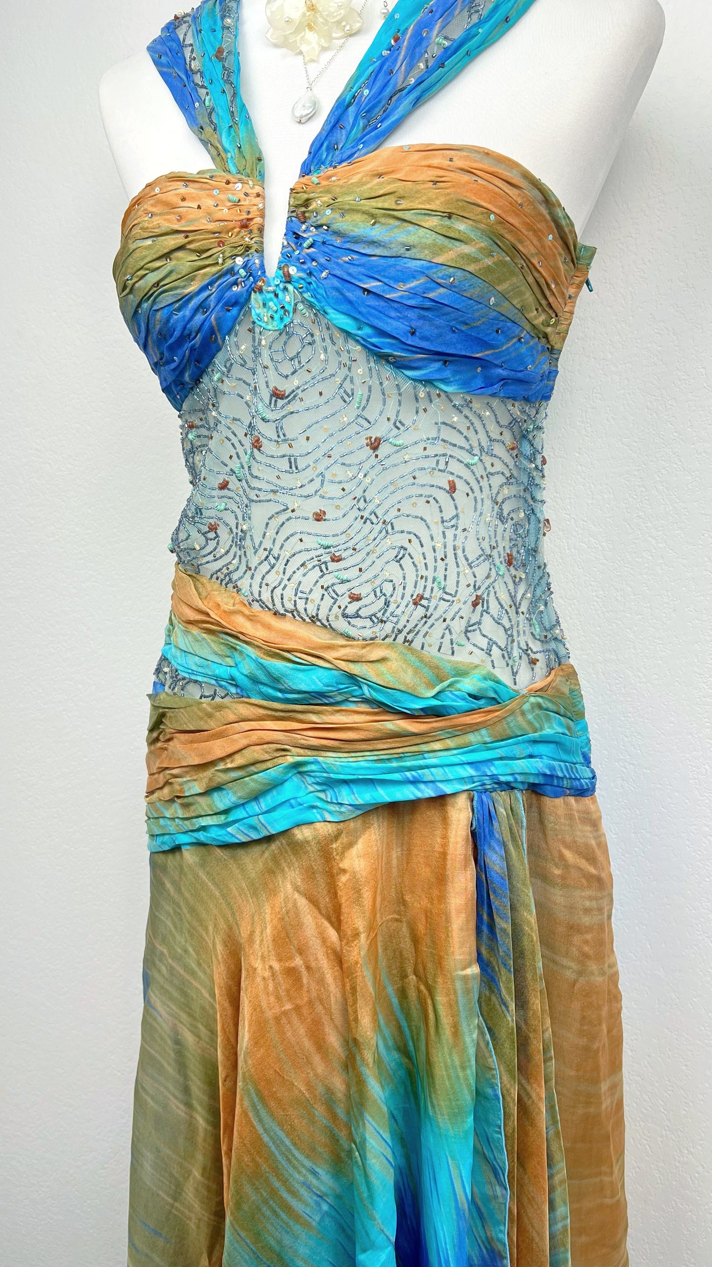 Ocean Mirage Silk Gown