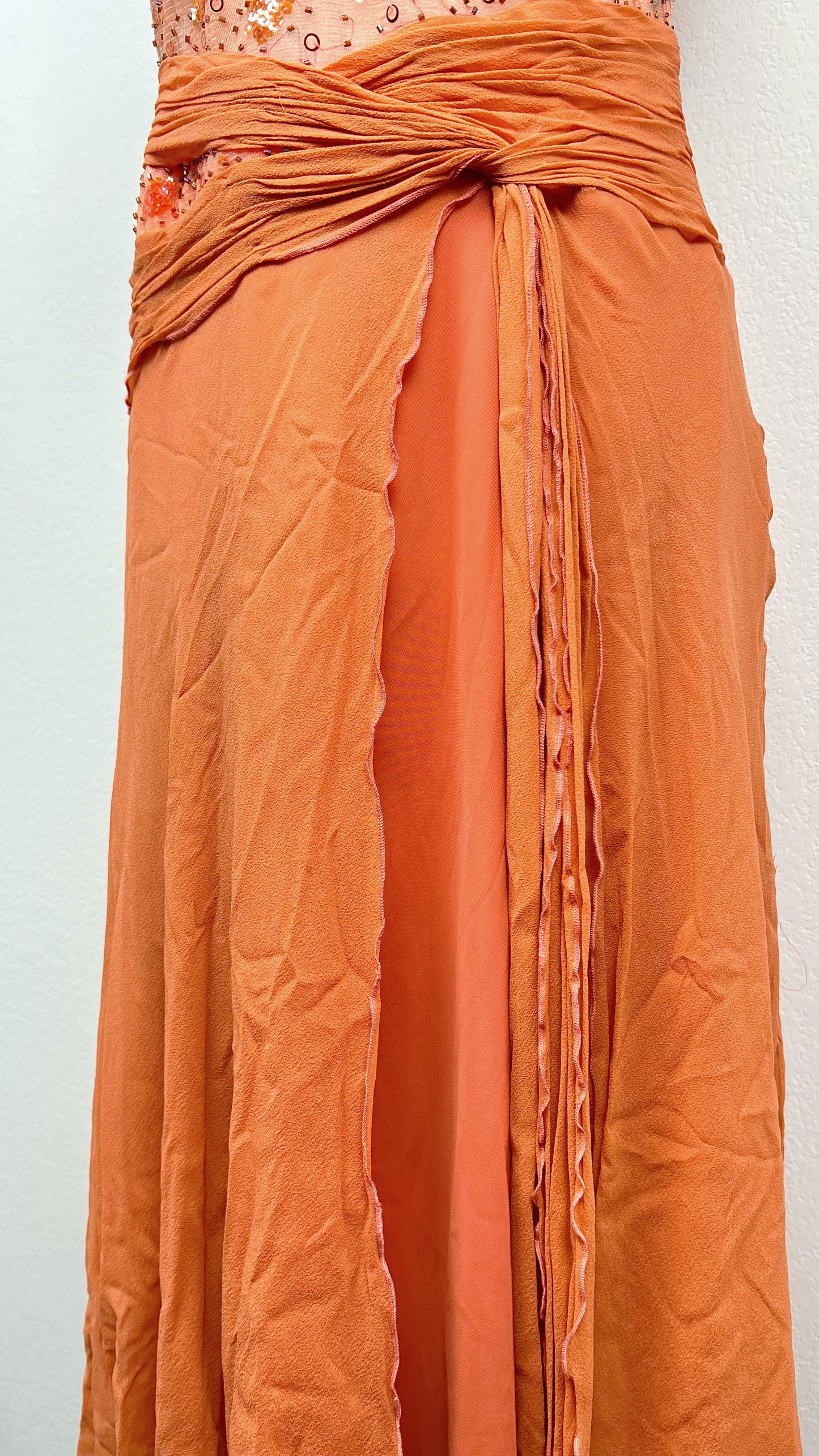 Sunset Bloom Silk Gown