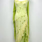 Lime Blossom Silk Gown