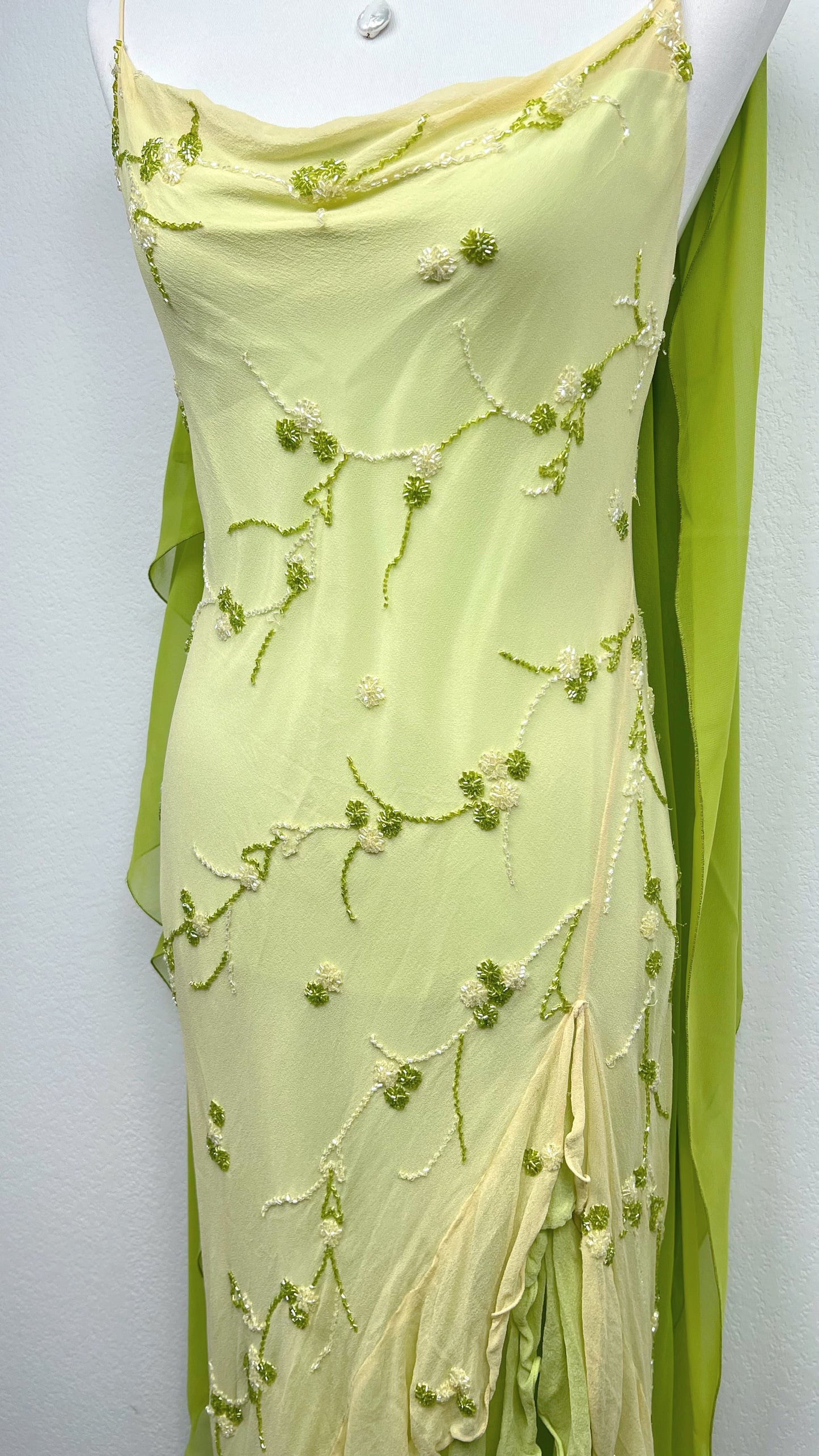 Lime Blossom Silk Gown