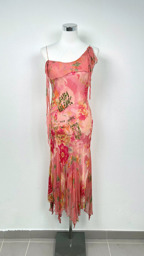 RARE Derhy Watercolor Flora Dress