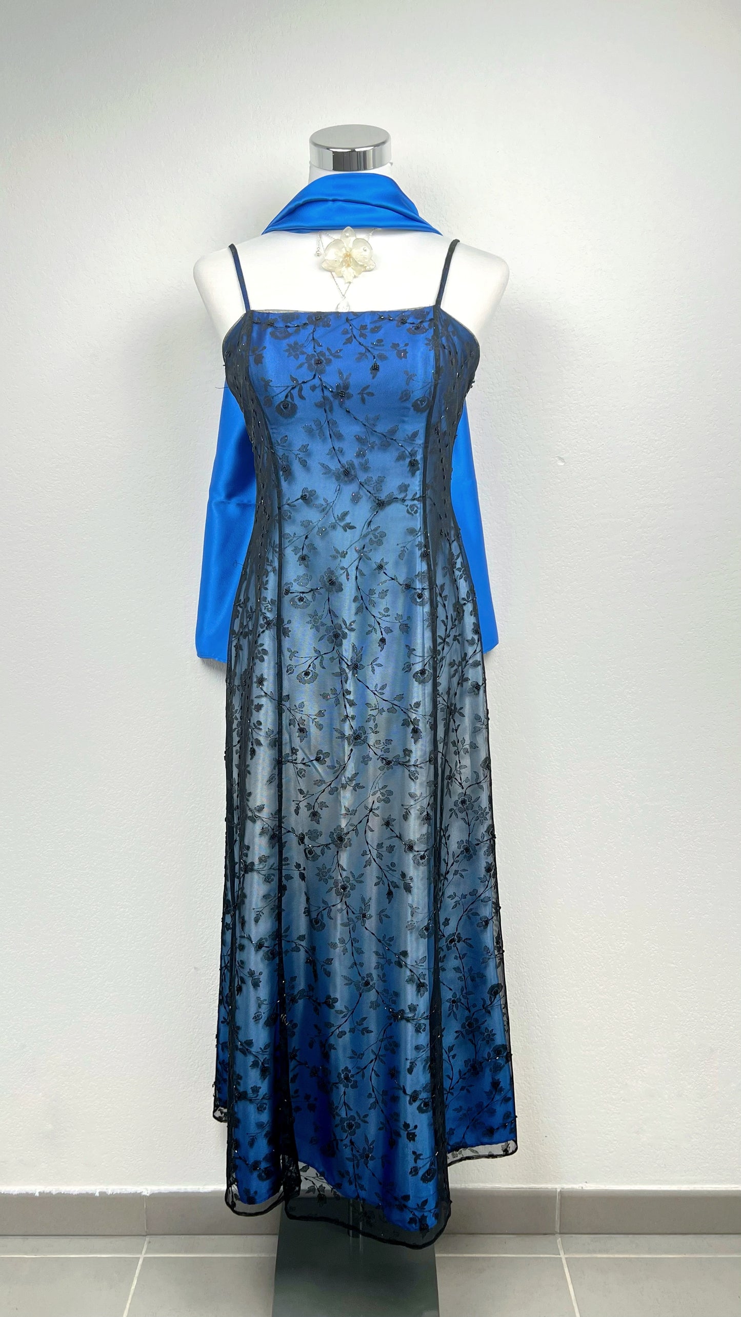 Midnight Bloom Ombré Gown