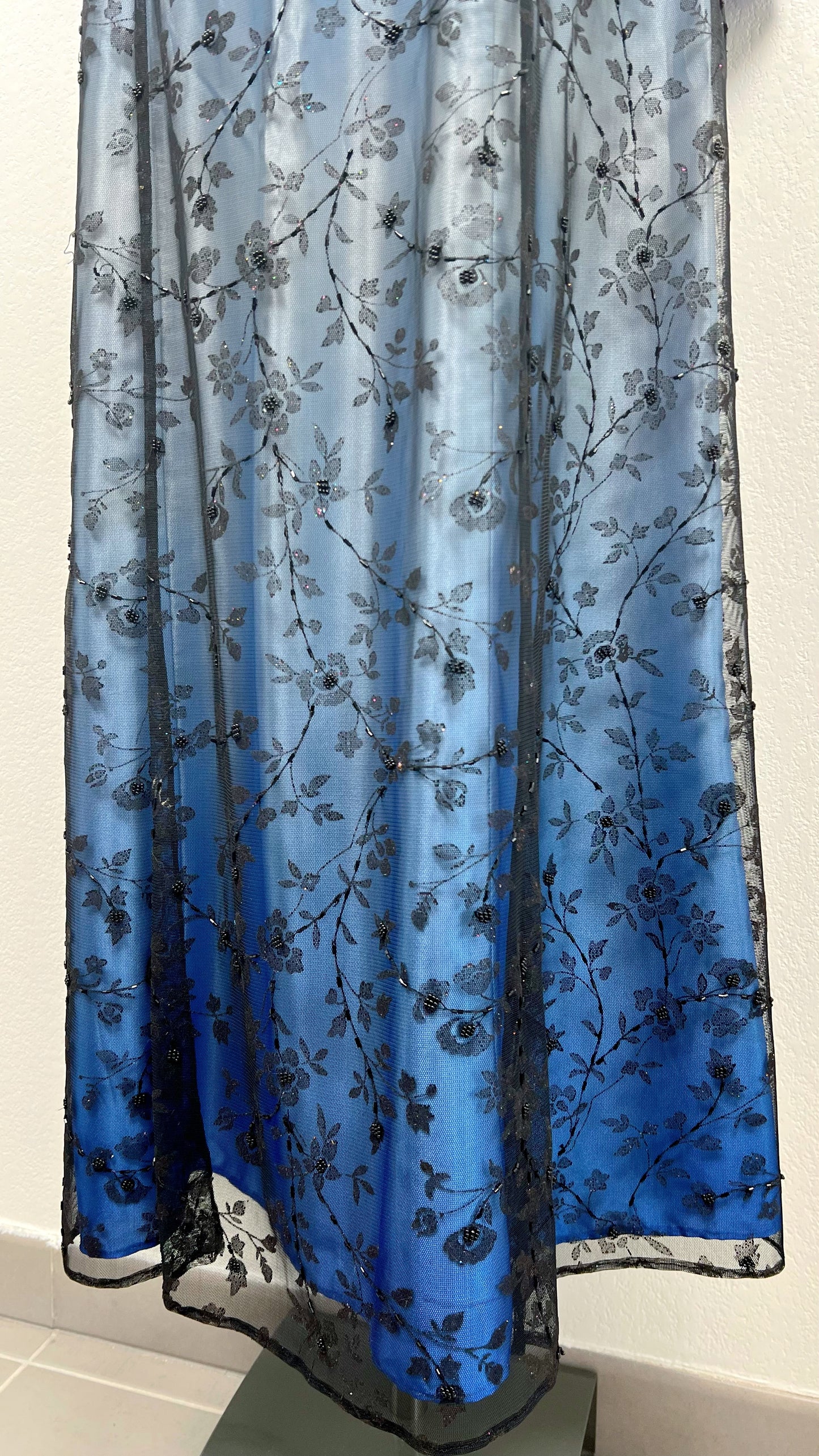 Midnight Bloom Ombré Gown
