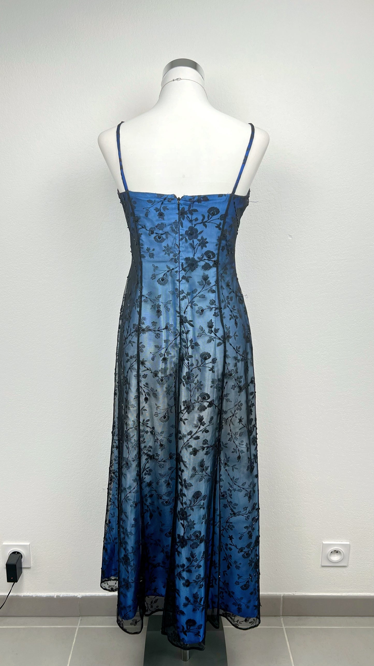 Midnight Bloom Ombré Gown