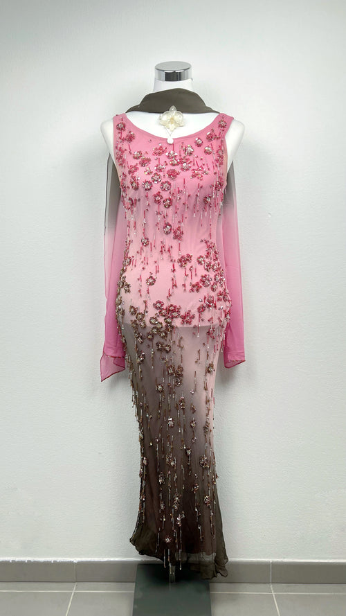 Rose Cascade Couture Gown