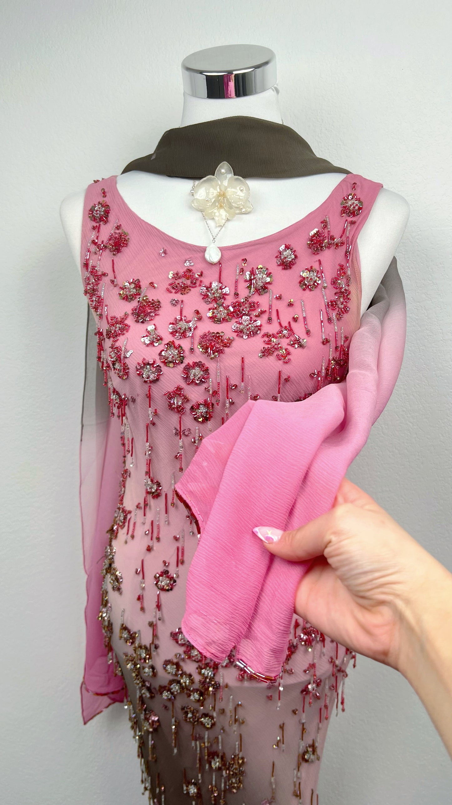 Rose Cascade Couture Gown