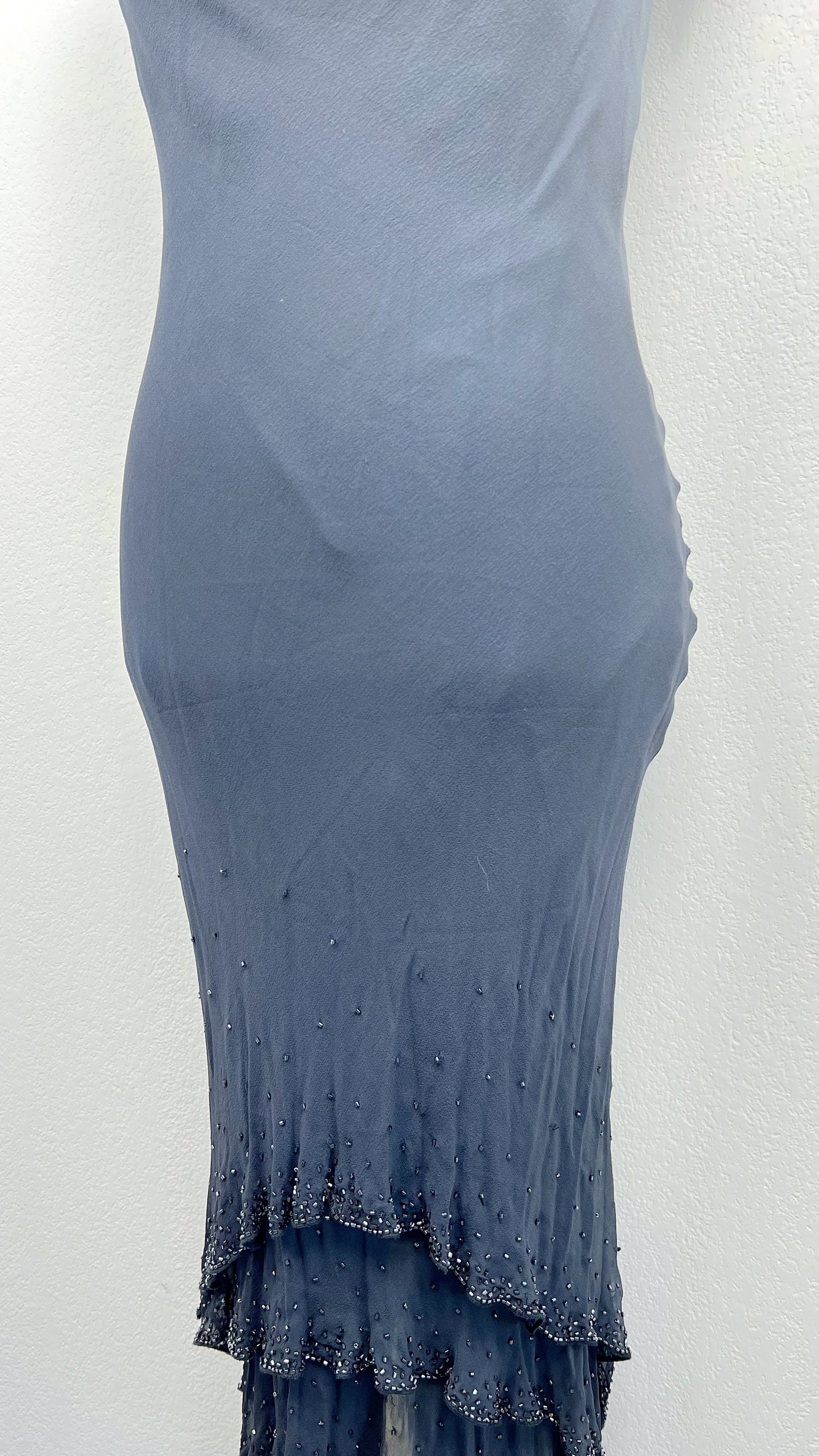 Midnight Smoke Silk Dress