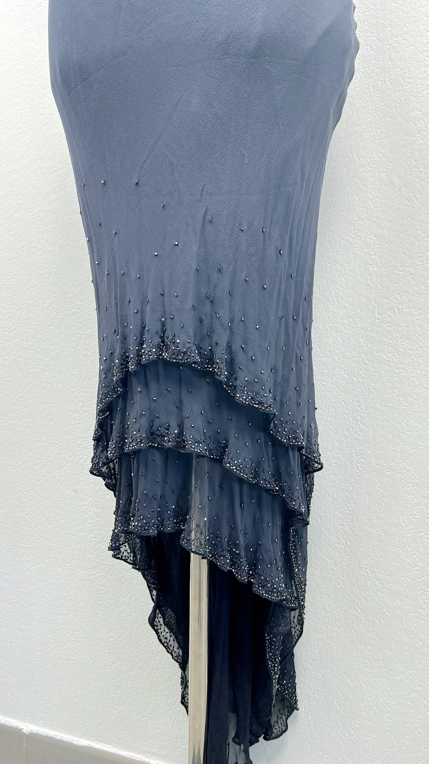 Midnight Smoke Silk Dress