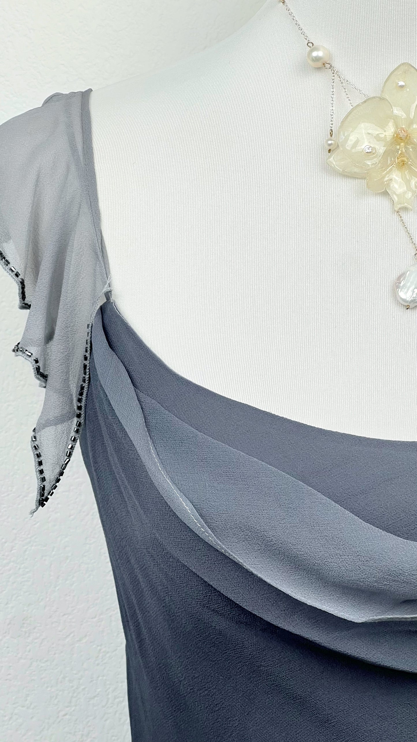 Midnight Smoke Silk Dress