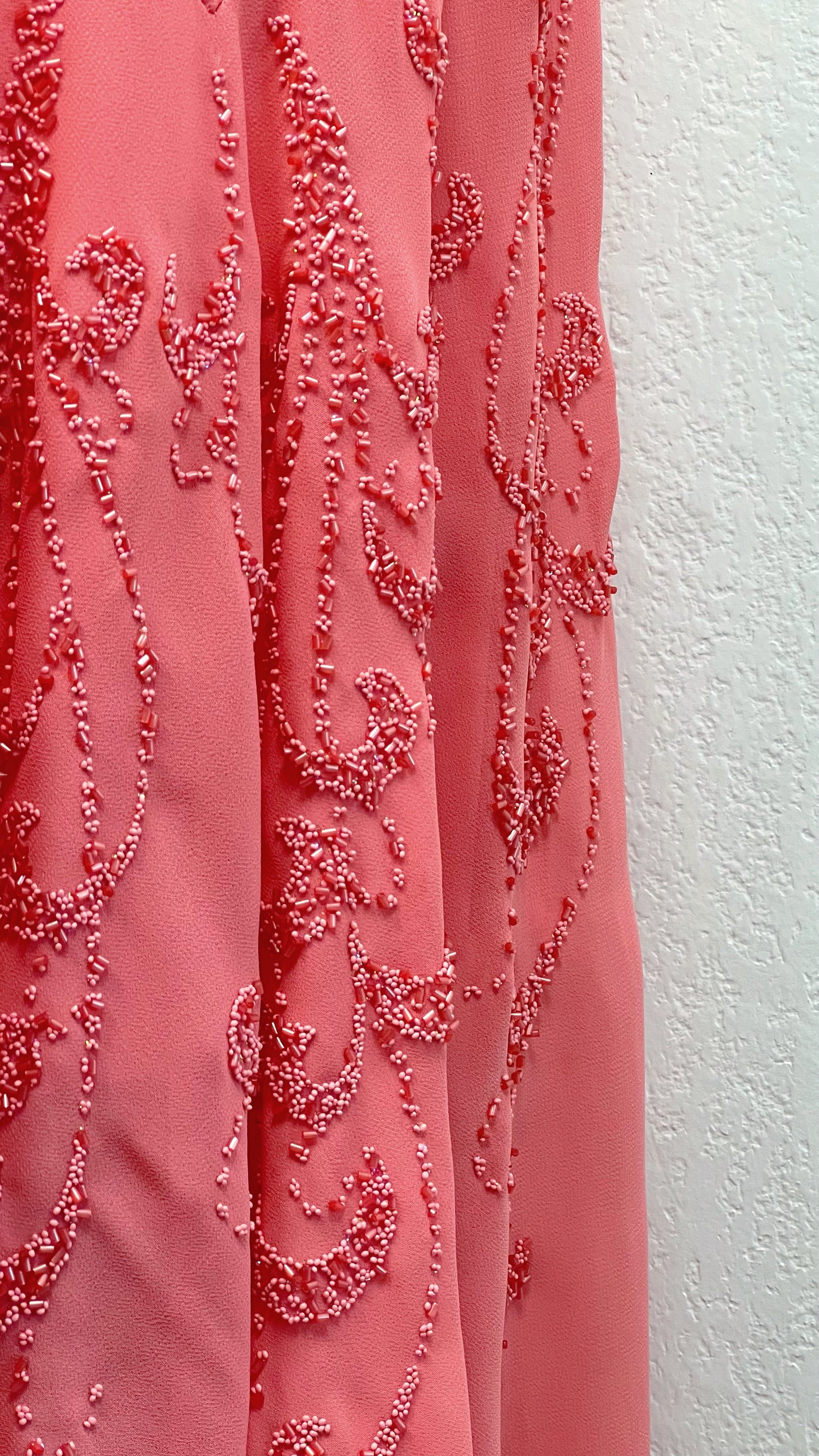 Coral Whisper Silk Dress