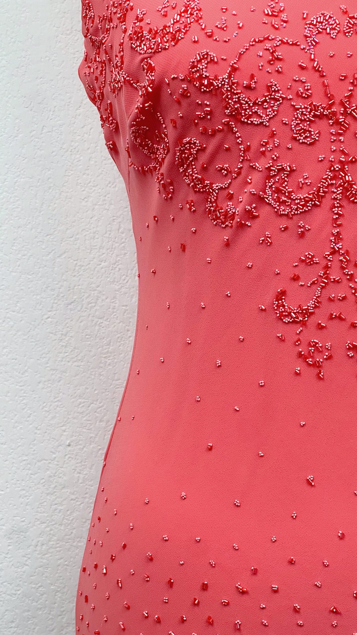 Coral Whisper Silk Dress