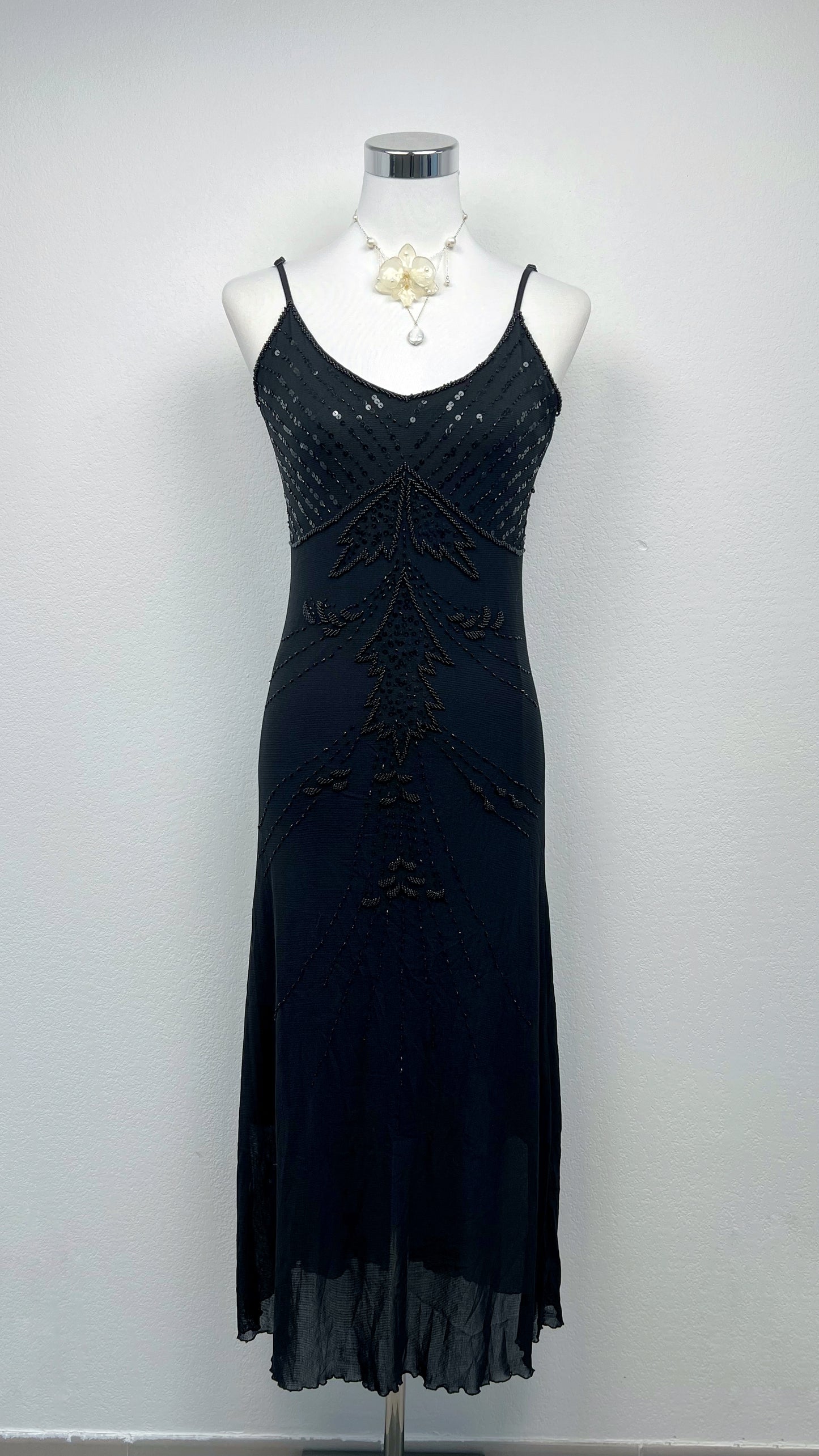 Midnight Fern Silk Dress