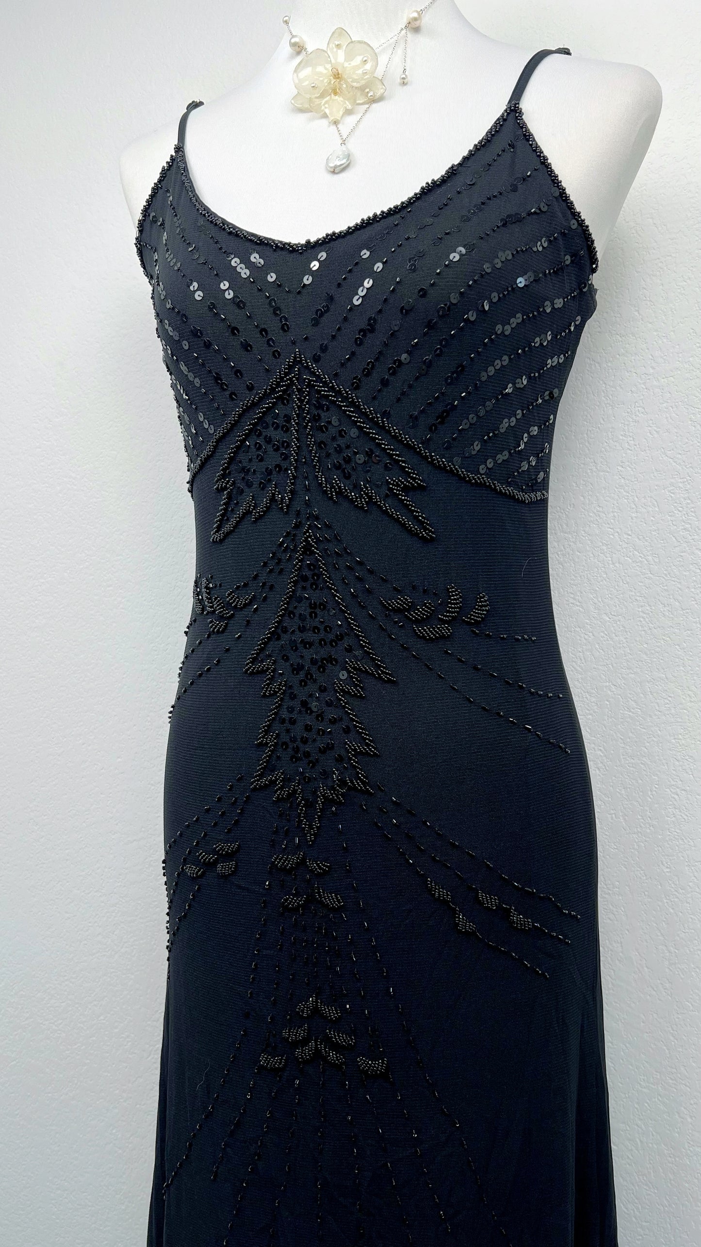 Midnight Fern Silk Dress