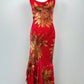 Crimson Sunflower Silk Gown