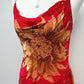 Crimson Sunflower Silk Gown