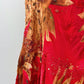 Crimson Sunflower Silk Gown