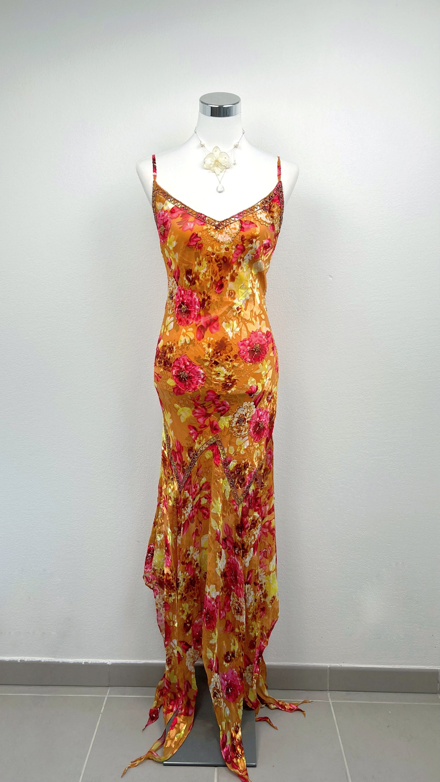 Golden Peony Flame Dress