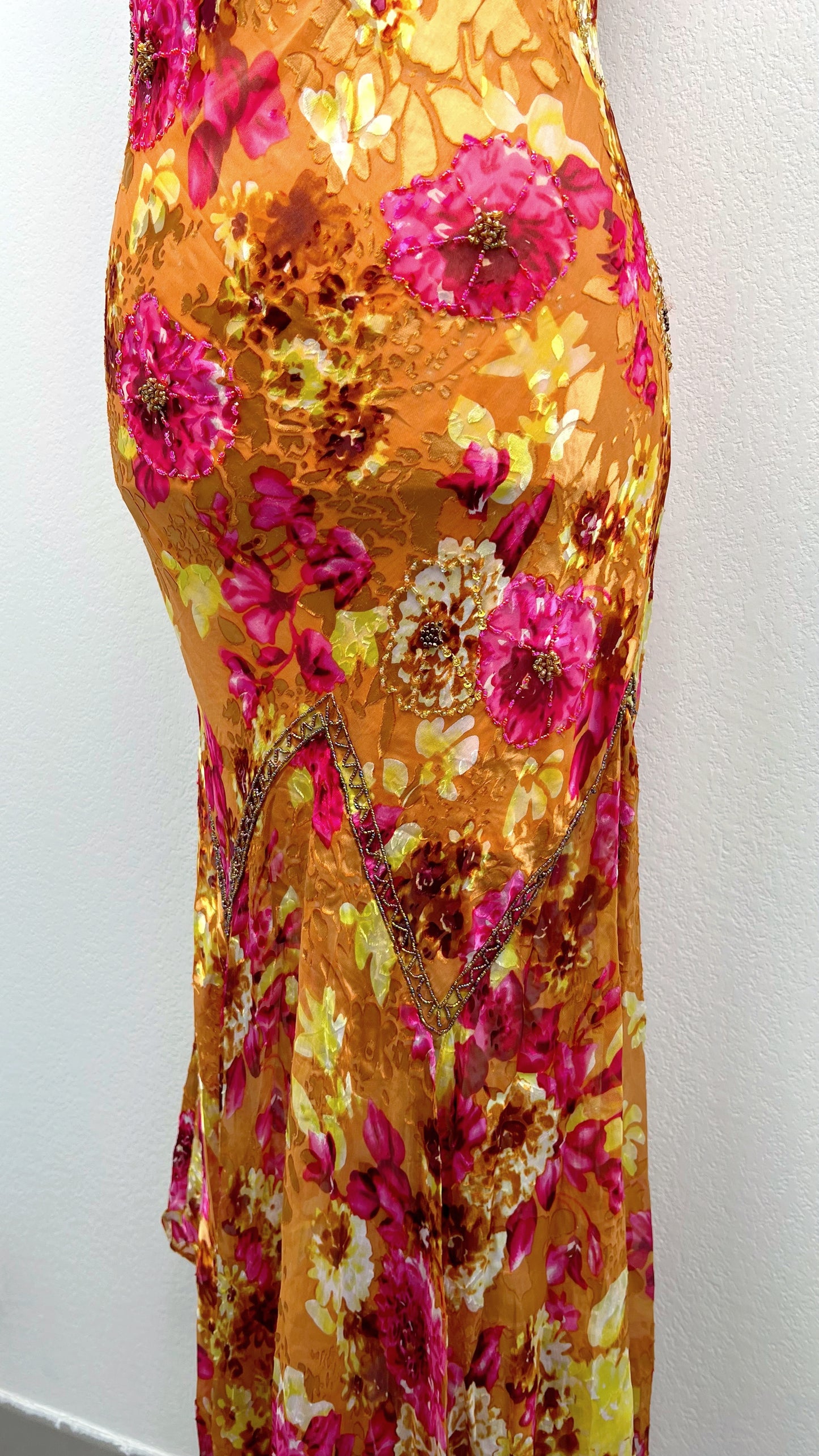Golden Peony Flame Dress