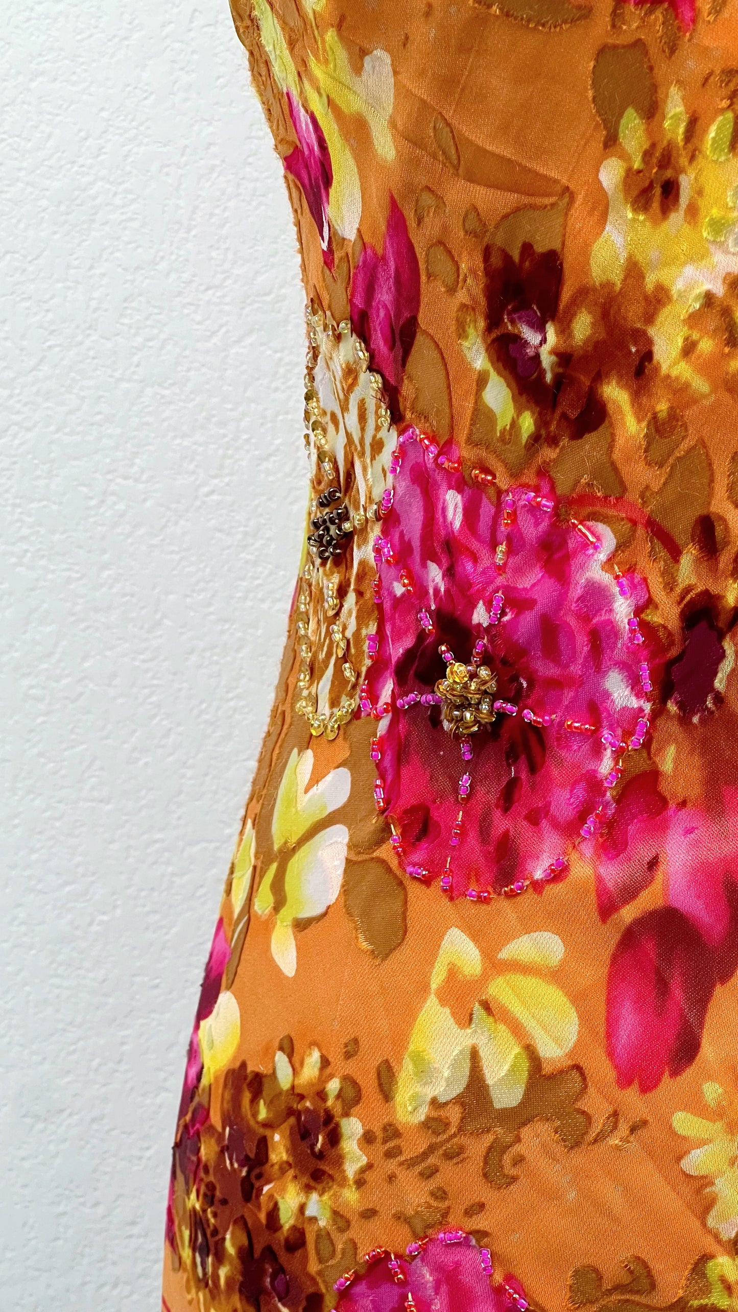 Golden Peony Flame Dress