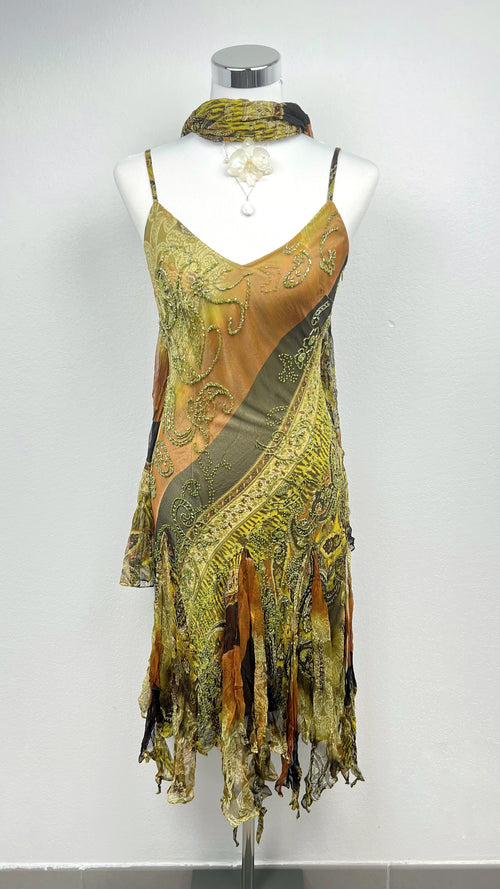 Golden Earth Silk Dress
