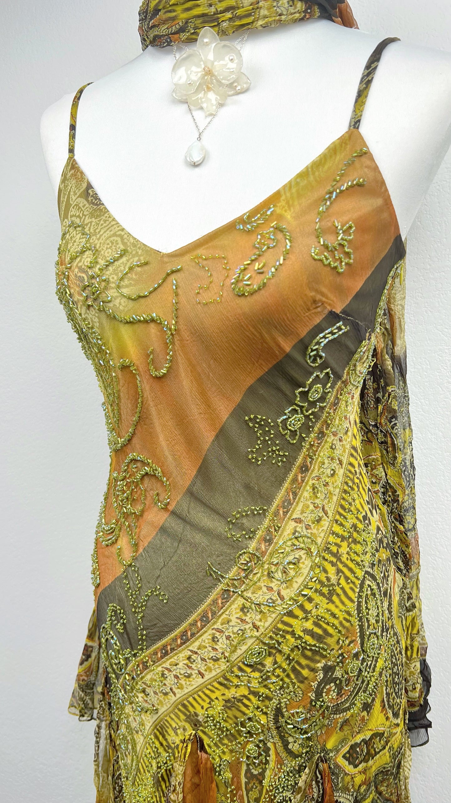 Golden Earth Silk Dress