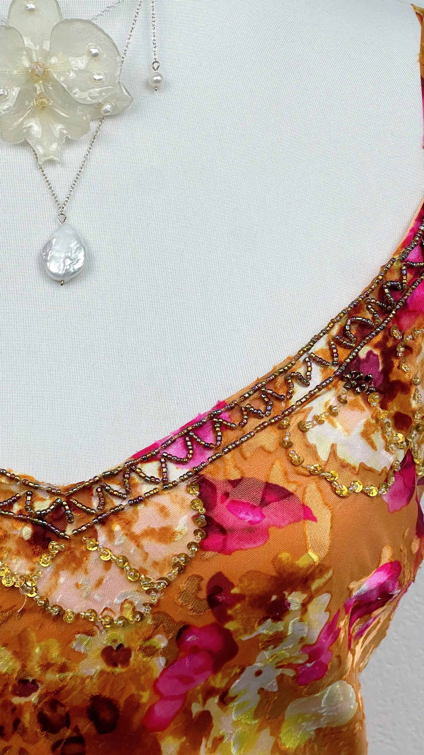 Golden Peony Flame Dress