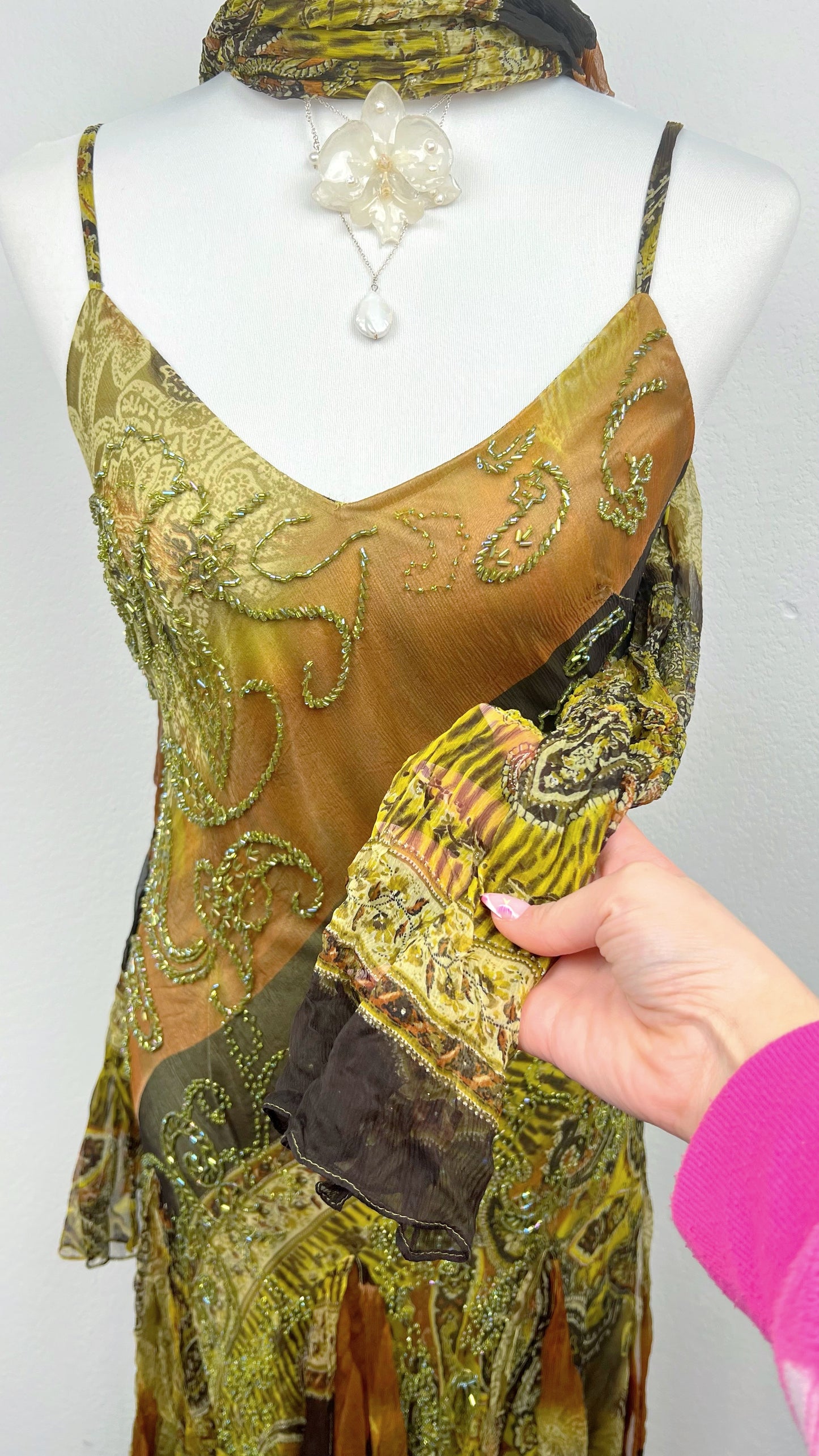 Golden Earth Silk Dress