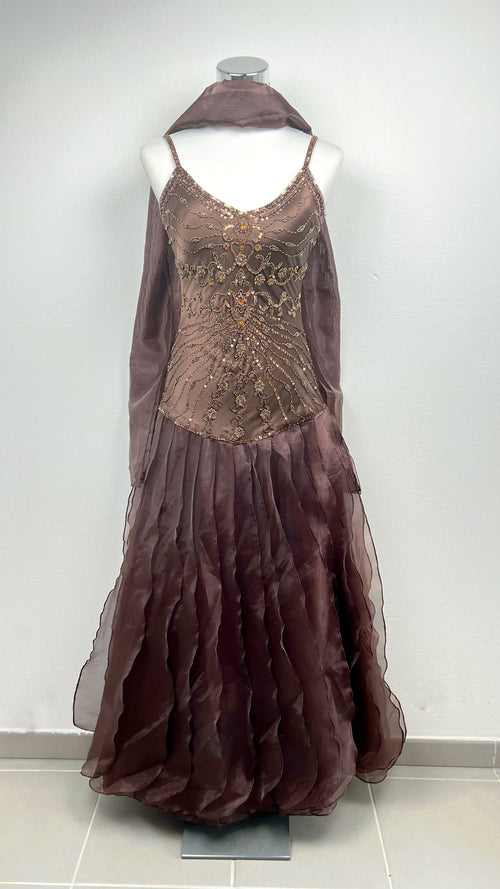 Golden Ember Silk Gown