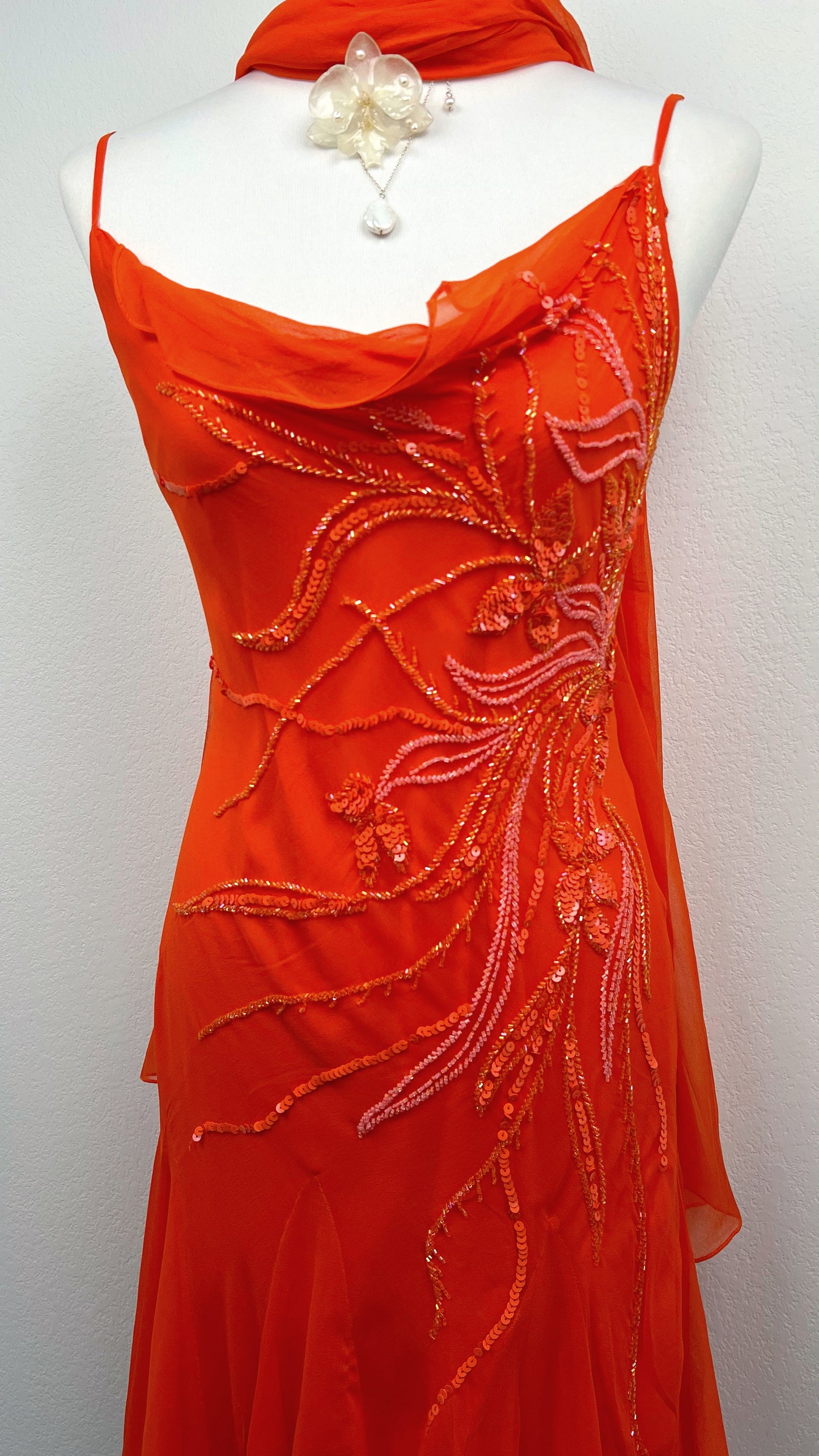Scarlet Ember Silk Dress