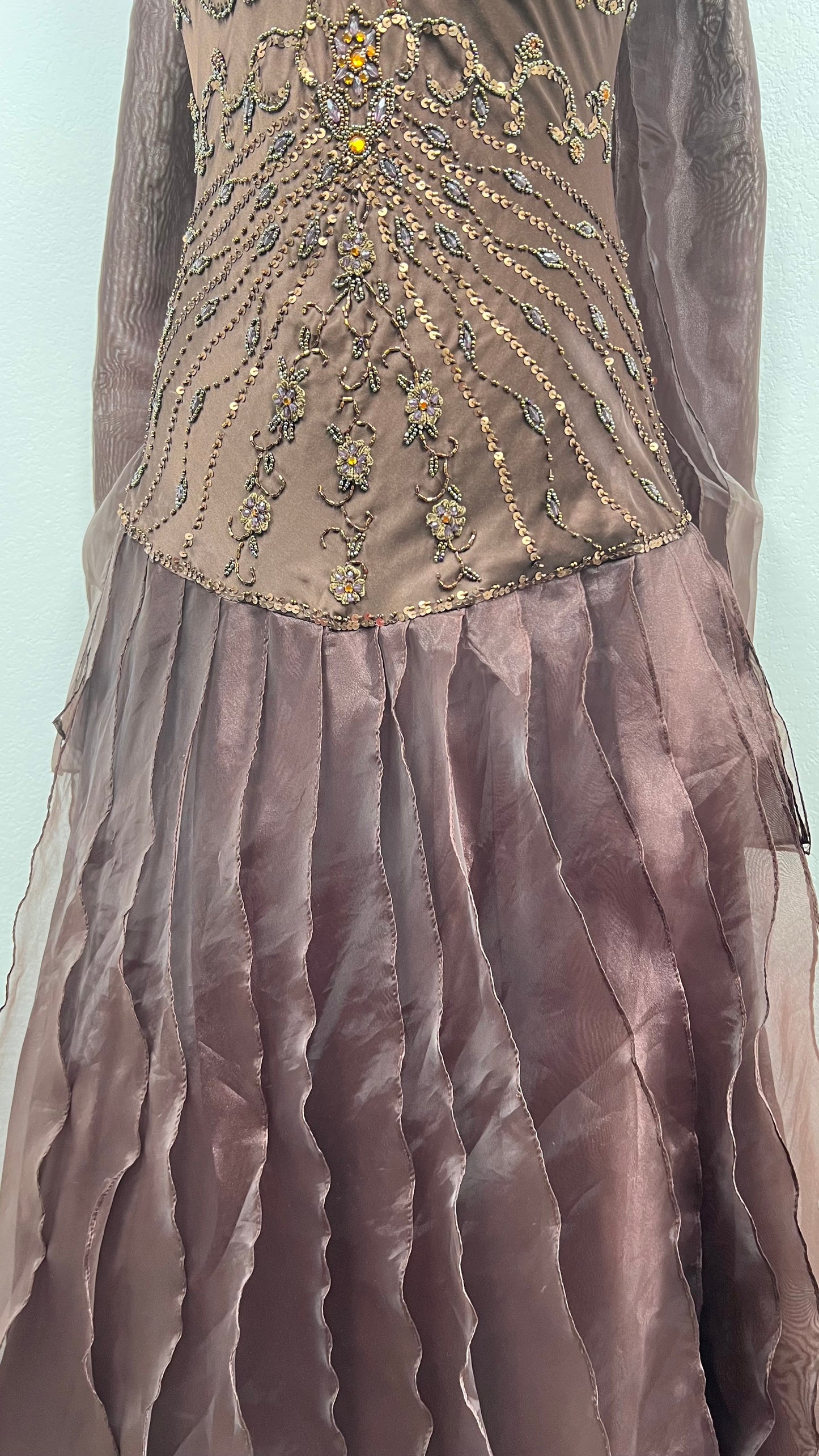 Golden Ember Silk Gown