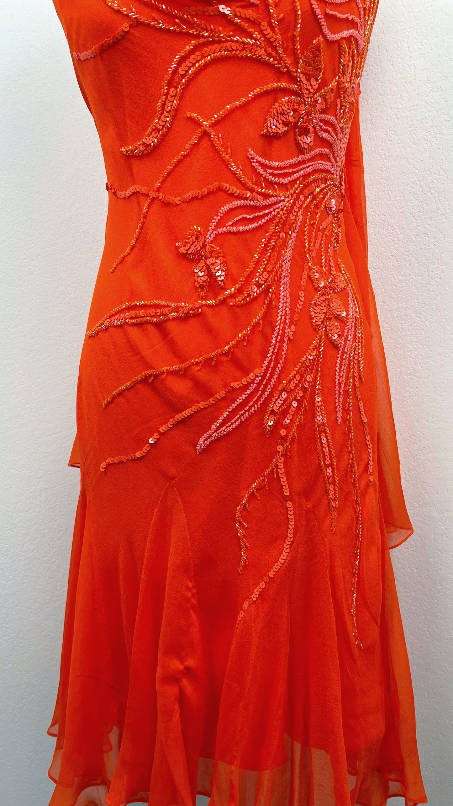 Scarlet Ember Silk Dress