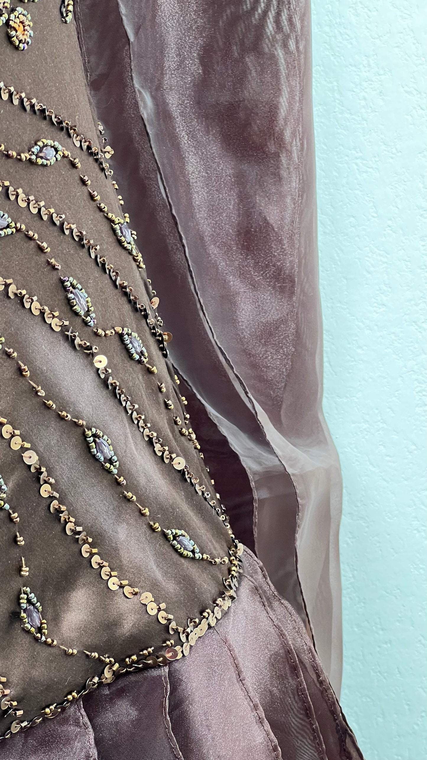 Golden Ember Silk Gown