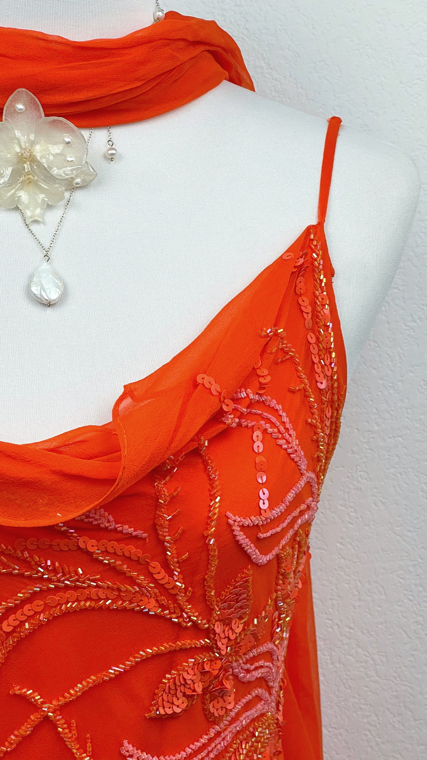 Scarlet Ember Silk Dress