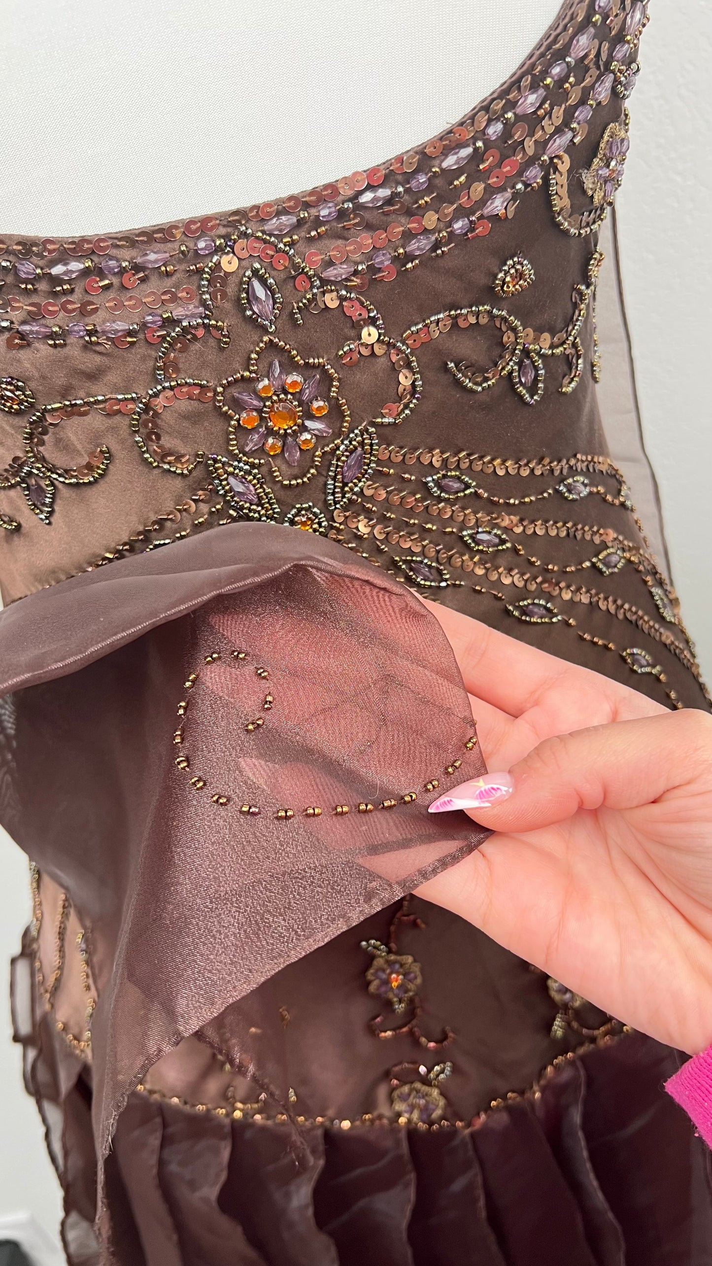 Golden Ember Silk Gown