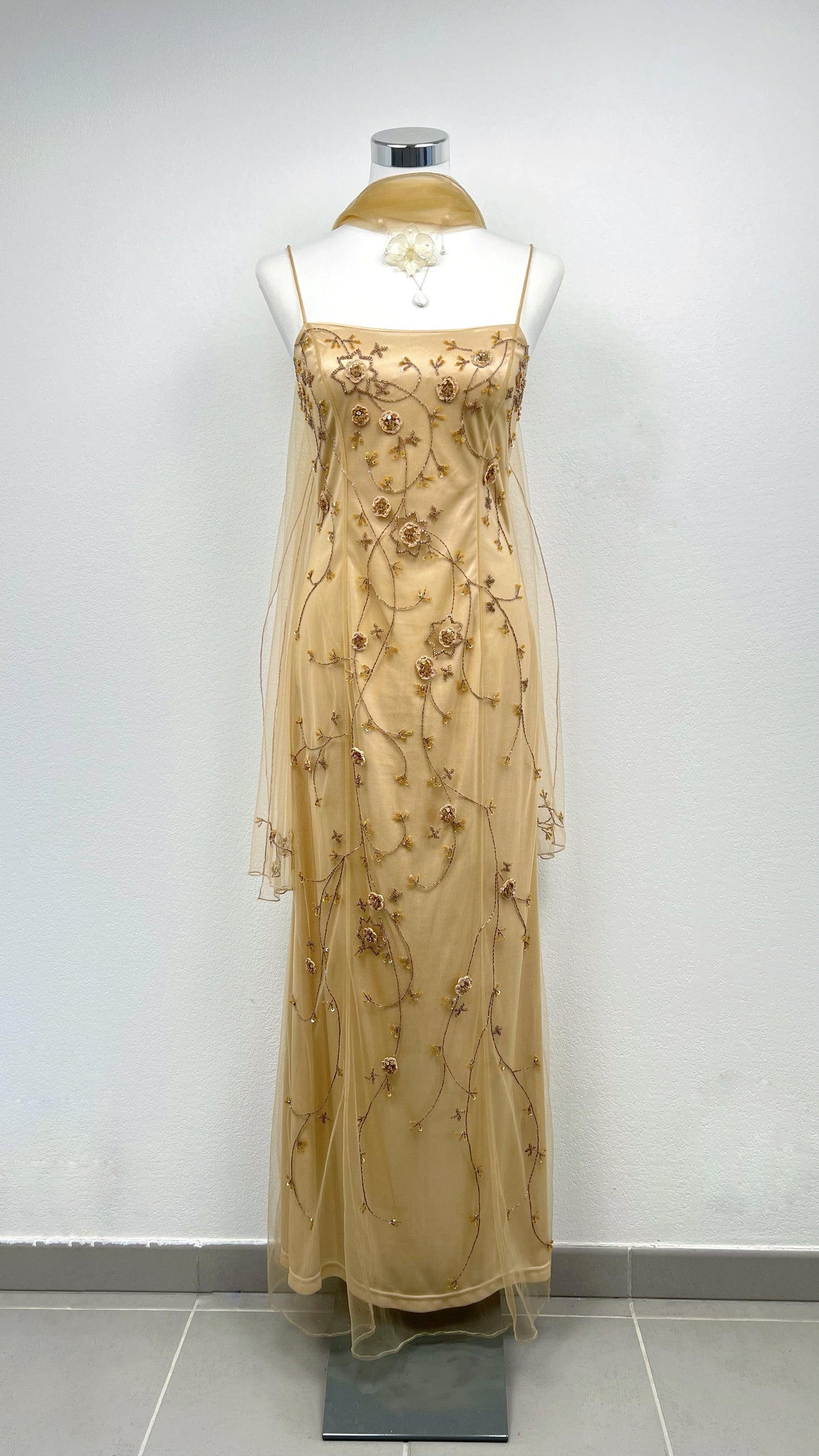 Golden Ivy Evening Gown
