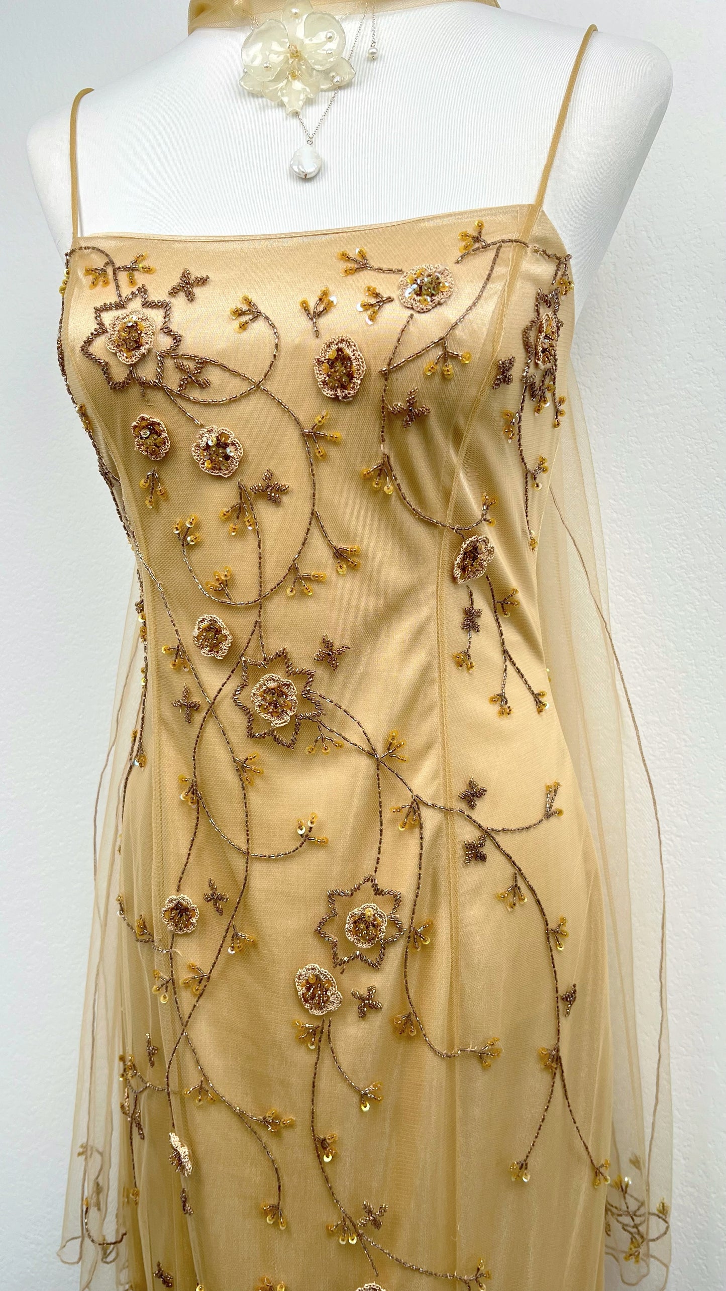 Golden Ivy Evening Gown