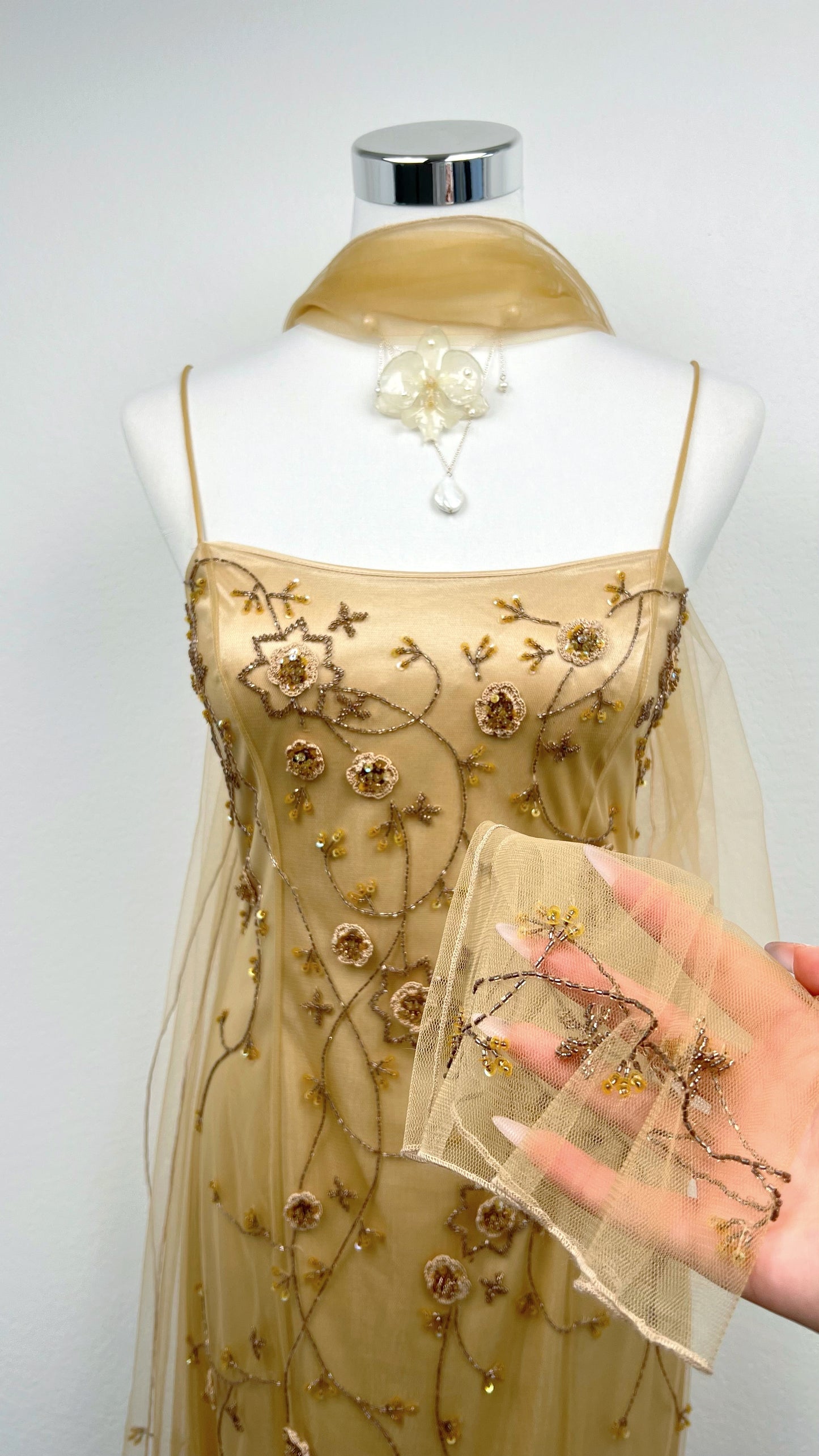 Golden Ivy Evening Gown