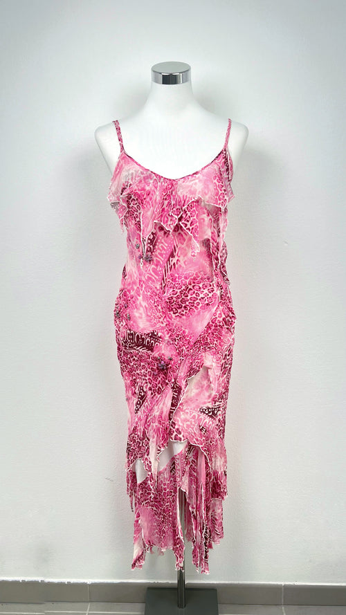 The Pink Cheetah Silk Dress