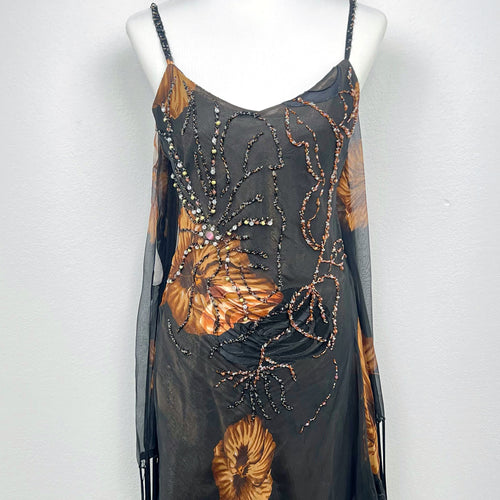 Golden Eclipse Silk Dress