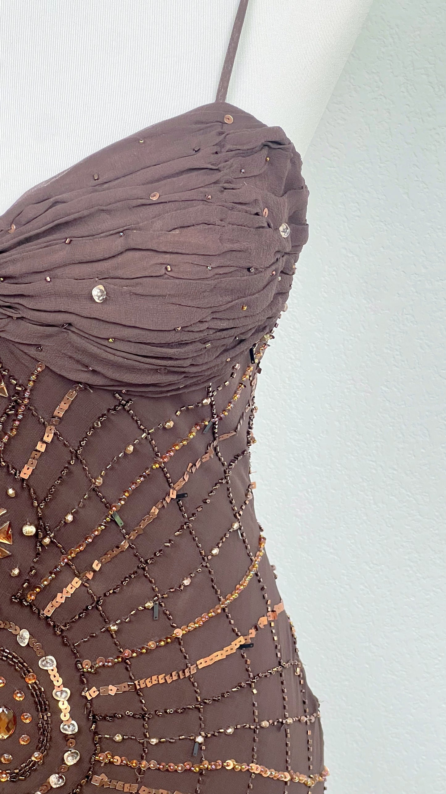 sue wong brown dress Jaw dropping vintage Sue Wong brown fairy maxi dress