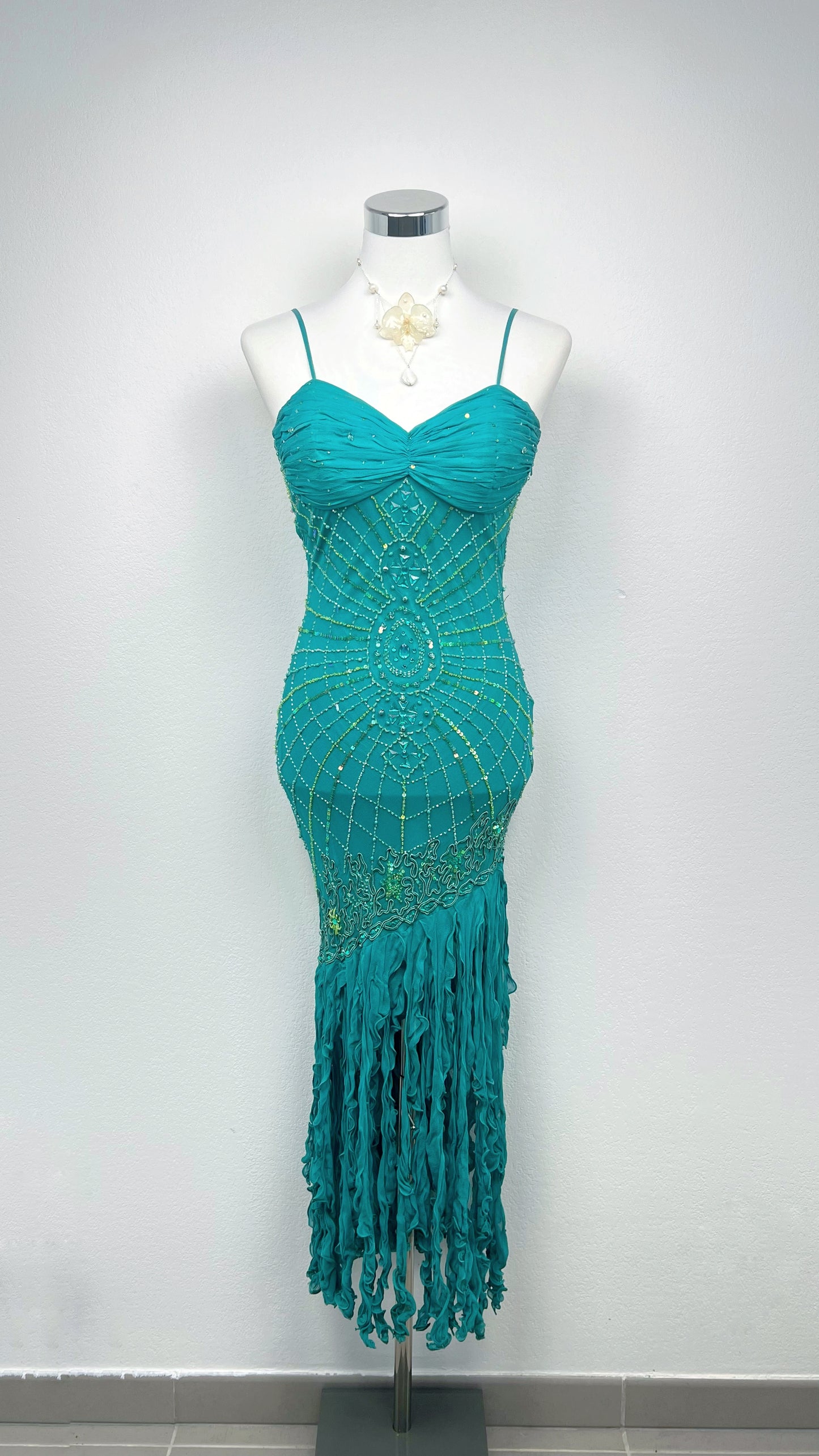 Emerald Siren Silk Gown