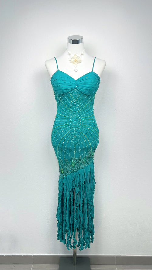 Emerald Siren Silk Gown
