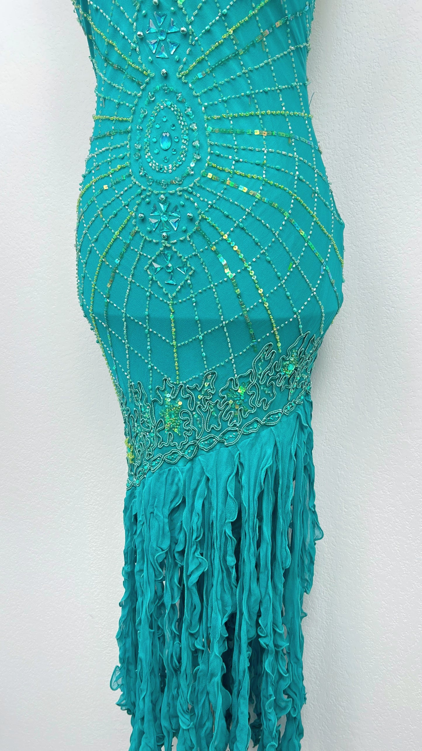 Emerald Siren Silk Gown