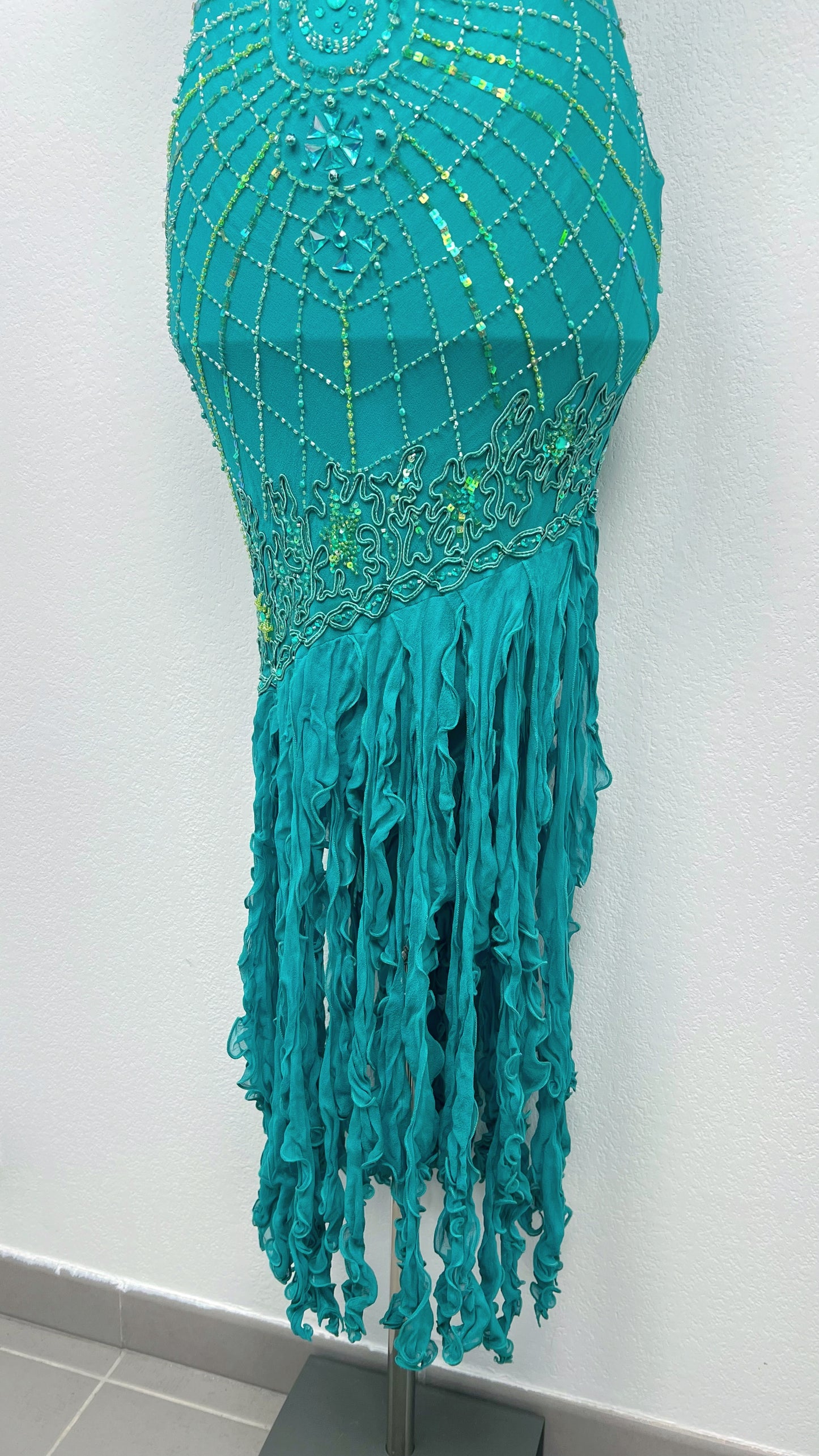 Emerald Siren Silk Gown