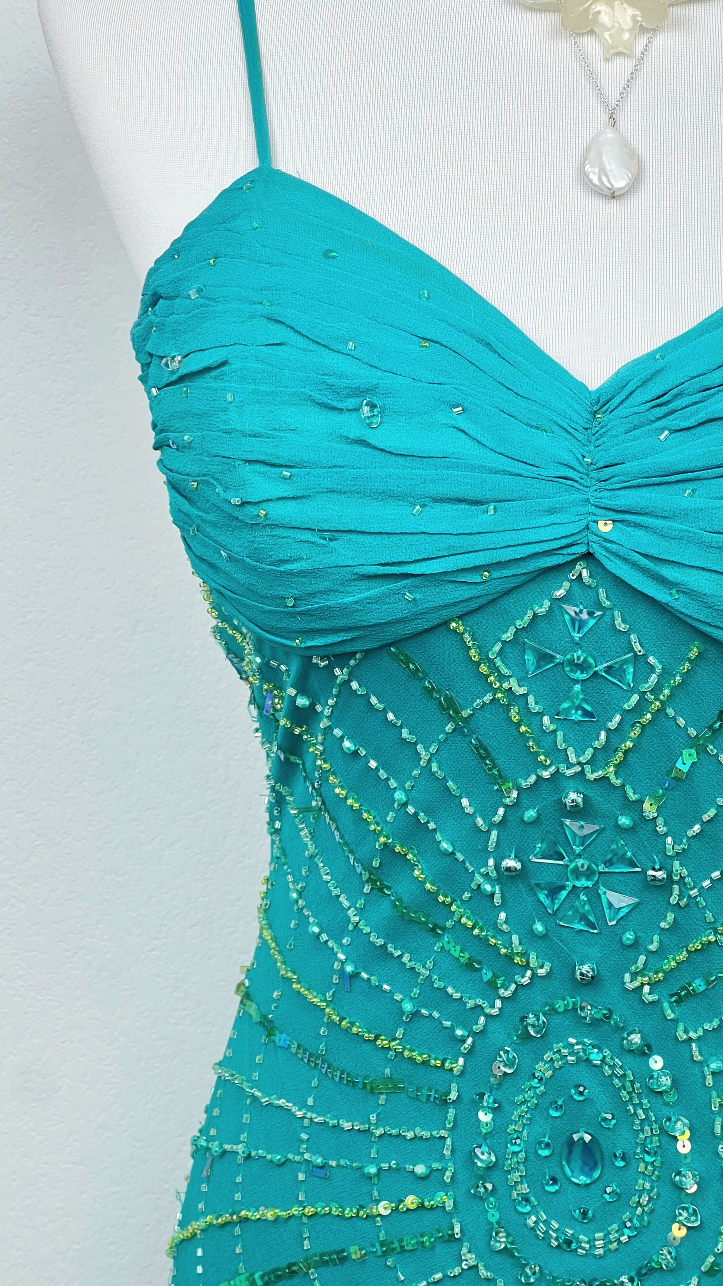 Emerald Siren Silk Gown