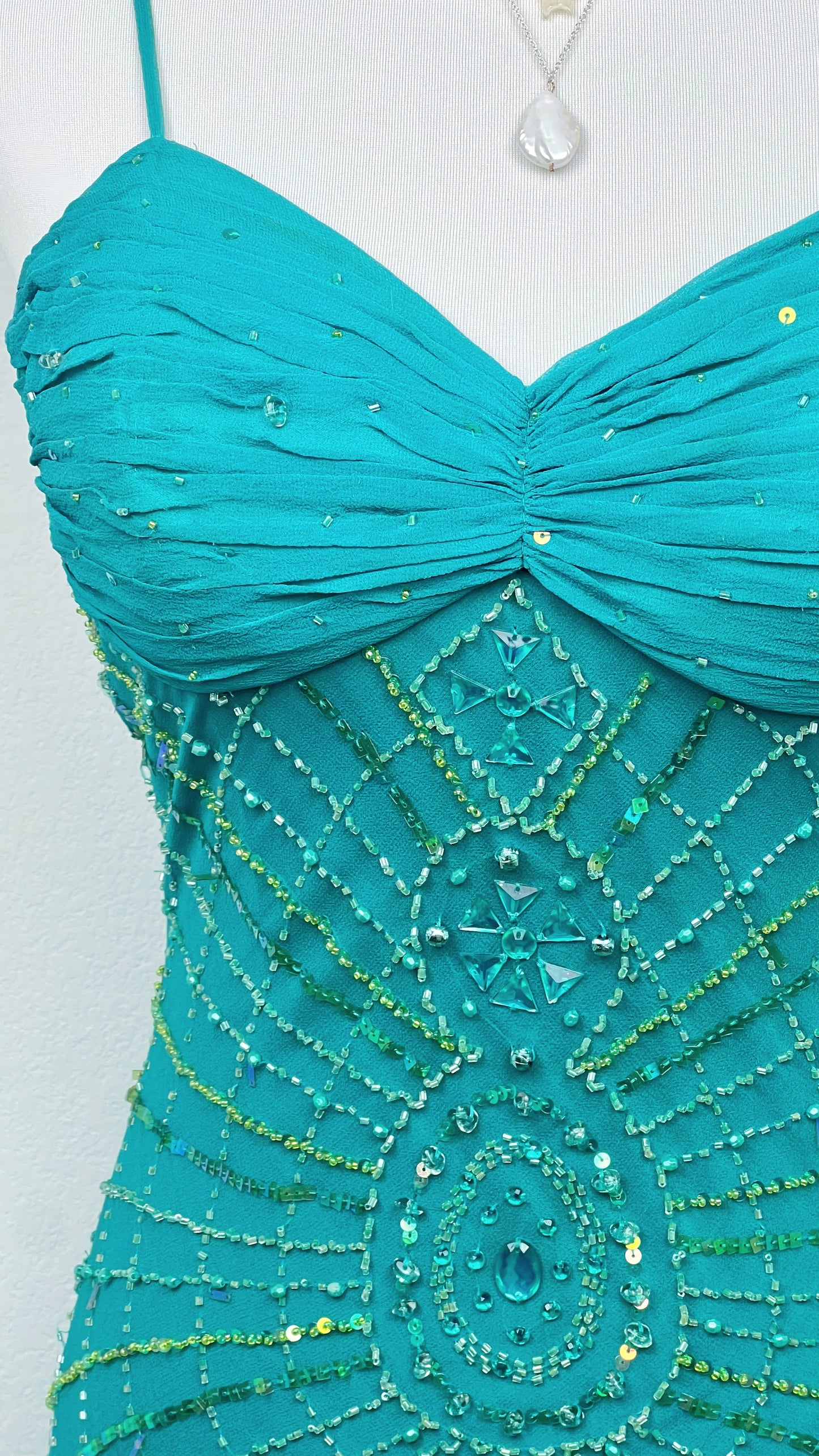 Emerald Siren Silk Gown